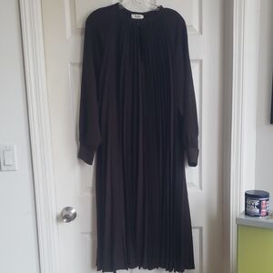 COS Dark Pleated Long Sleeve Dress